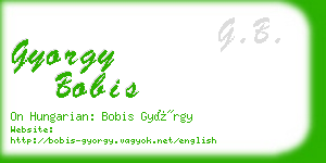 gyorgy bobis business card
